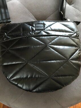 Royln Quilted Puffer Crossbody Bag Black
